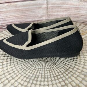 Birdies Women’s Black Knit Washable Pointed Toe Flats missing insoles) Size 6